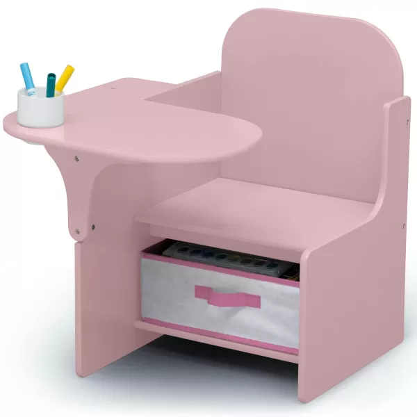 MySize Chair Desk with Storage Bin - Greenguard Gold Certified,Arm Rest, Engineered Wood, Dusty Rose