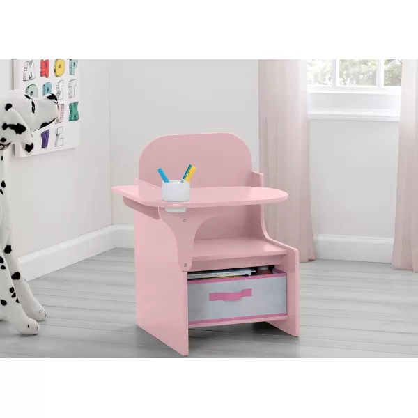 MySize Chair Desk with Storage Bin - Greenguard Gold Certified,Arm Rest, Engineered Wood, Dusty Rose