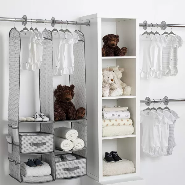 Nursery Storage 24 Piece Set - Easy Storage/Organization Solution - Keeps Bedroom, Nursery &amp; Closet Clean, Dove Grey