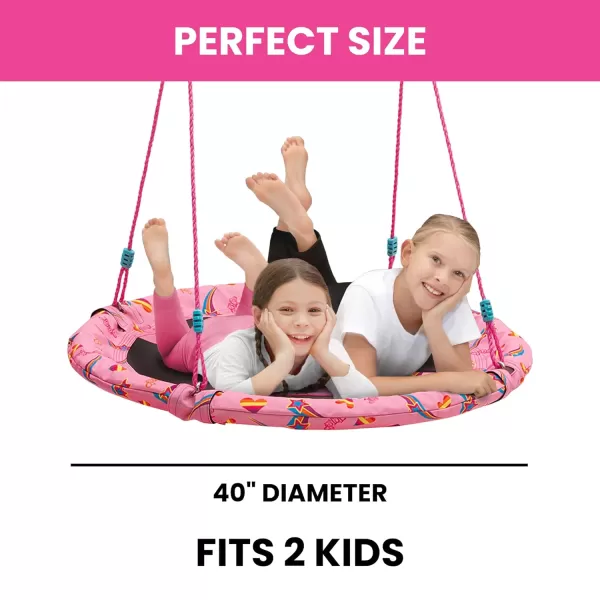 PAW Patrol 40-Inch Saucer Swing for Kids – Attaches to Swing Sets or Trees – Includes All Necessary Hanging Hardware &amp; Rope