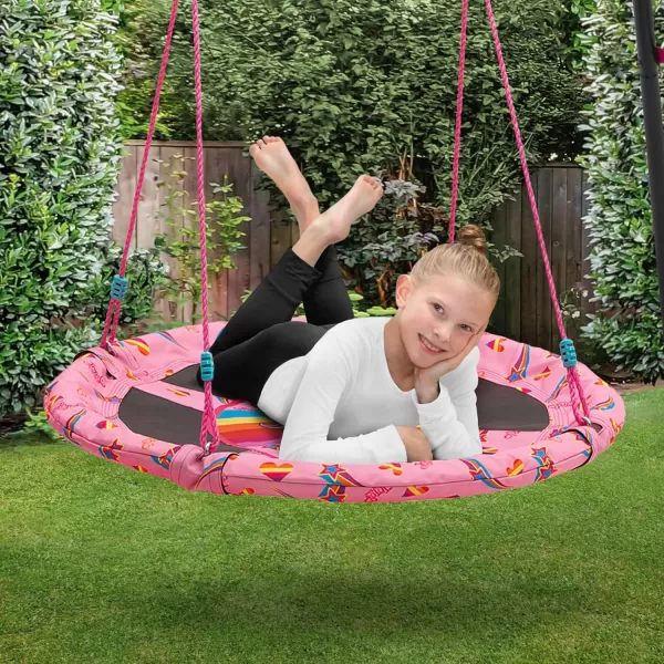 PAW Patrol 40-Inch Saucer Swing for Kids – Attaches to Swing Sets or Trees – Includes All Necessary Hanging Hardware &amp; Rope