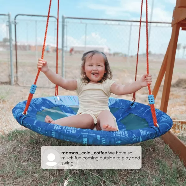 PAW Patrol 40-Inch Saucer Swing for Kids – Attaches to Swing Sets or Trees – Includes All Necessary Hanging Hardware &amp; Rope