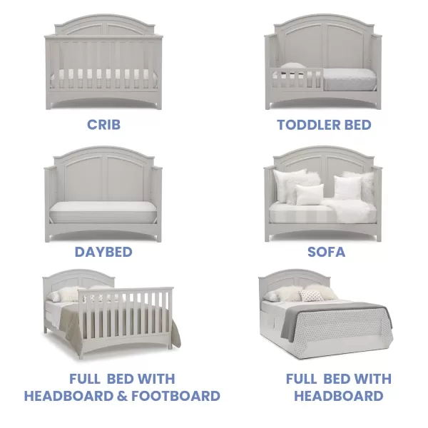 Perry 6-in-1 Convertible Crib - Greenguard Gold Certified, Moonstruck Grey