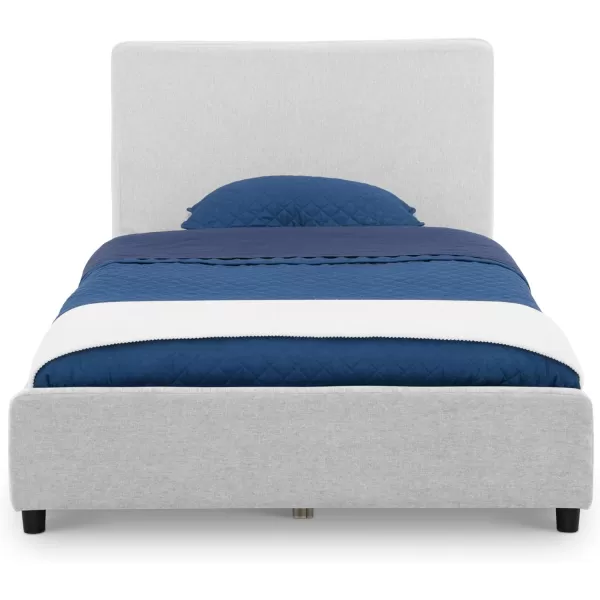 Personalized Upholstered Twin Size Bed with Headboard, Premium Wood Slat Support, No Box Spring Needed, Easy Assembly, Navy Tweed