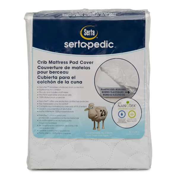 Serta Sertapedic Crib Mattress Liner Pads  - 100% Waterproof with Nanotex Technology - Ideal for Potty Training - Washable 