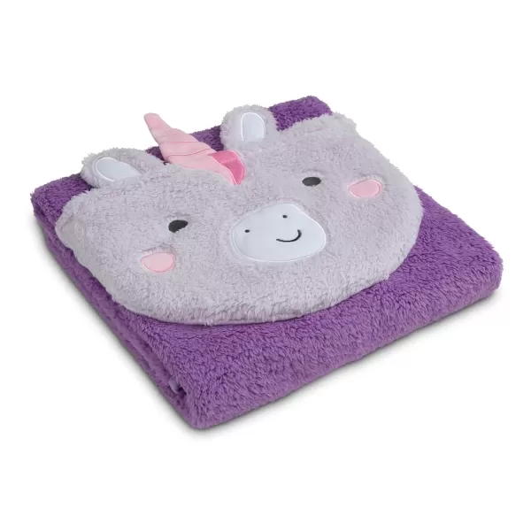 Sherpa Throw Blanket with Storage Pocket for Kids, Magenta Cat