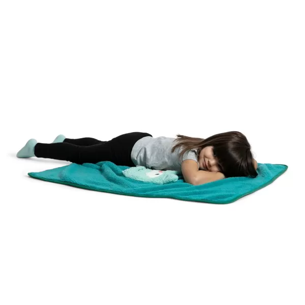 Sherpa Throw Blanket with Storage Pocket for Kids, Magenta Cat