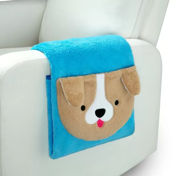 Sherpa Throw Blanket with Storage Pocket for Kids, Magenta Cat