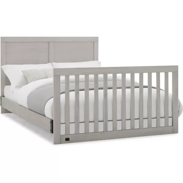 Simmons Kids Foundry 6-in-1 Convertible Baby Crib, Rustic Mist with Matte Black
