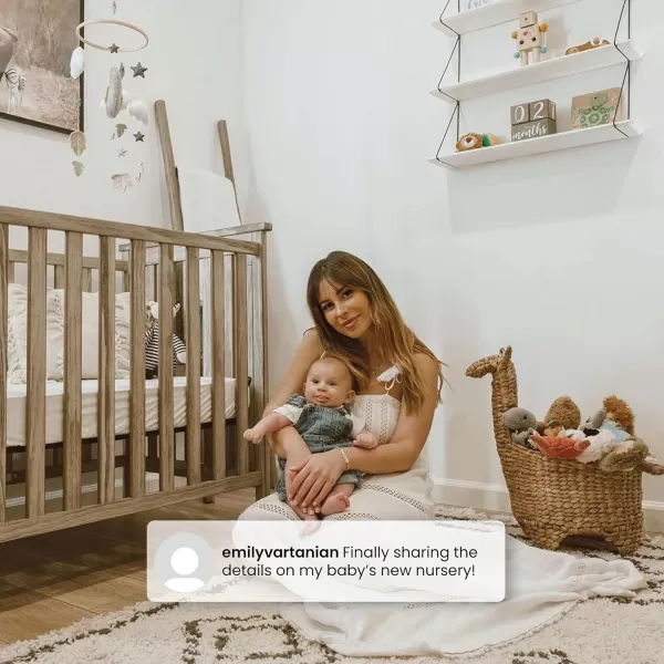 Simmons Kids Monterey Mini Crib with Mattress - Greenguard Gold Certified, Rustic Gray