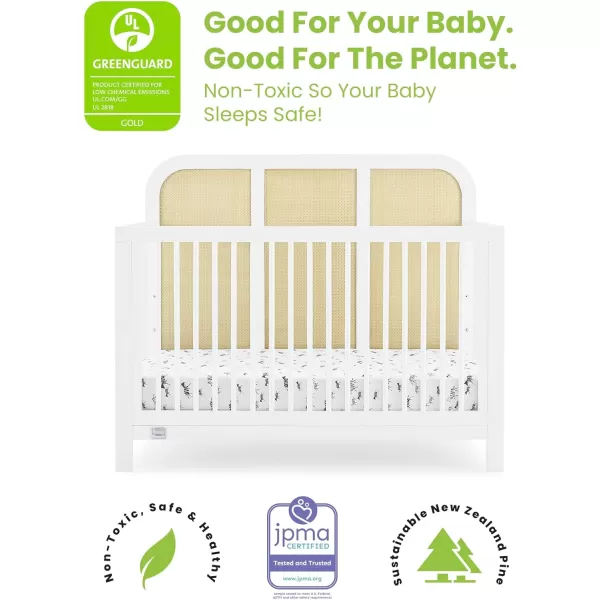 Simmons Kids Theo 6-in-1 Convertible Crib - Greenguard Gold Certified, Black/Textured Almond