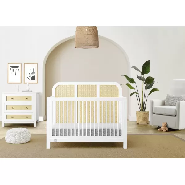 Simmons Kids Theo 6-in-1 Convertible Crib - Greenguard Gold Certified, Black/Textured Almond