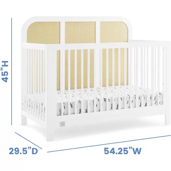 Simmons Kids Theo 6-in-1 Convertible Crib - Greenguard Gold Certified, Black/Textured Almond
