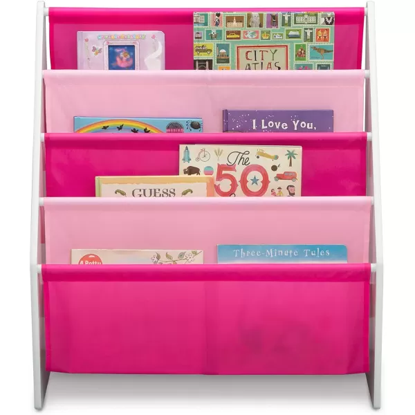 Sling Book Rack Bookshelf for Kids - Easy-to-Reach Storage for Books, Magazines or Coloring Books - Ideal for Playrooms &amp; Homeschooling - Greenguard Gold Certified, Grey/Blue