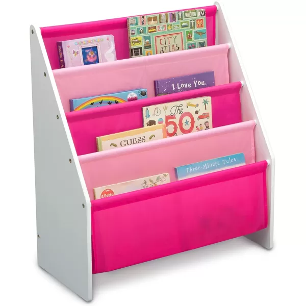 Sling Book Rack Bookshelf for Kids - Easy-to-Reach Storage for Books, Magazines or Coloring Books - Ideal for Playrooms &amp; Homeschooling - Greenguard Gold Certified, Grey/Blue