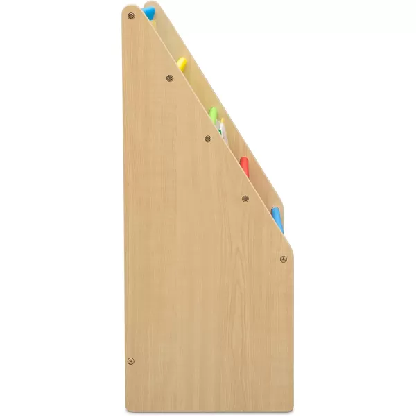 Sling Book Rack Bookshelf for Kids - Easy-to-Reach Storage for Books, Magazines or Coloring Books - Ideal for Playrooms &amp; Homeschooling - Greenguard Gold Certified, Grey/Blue