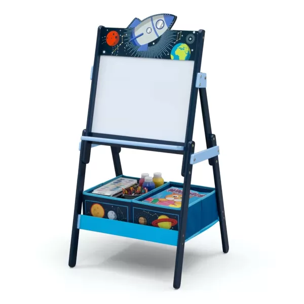 Space Adventures Wooden Activity Easel with Storage - Ideal for Arts &amp; Crafts, Drawing, Homeschooling and More - Greenguard Gold Certified, Blue