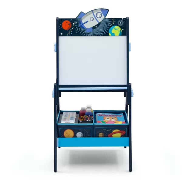 Space Adventures Wooden Activity Easel with Storage - Ideal for Arts &amp; Crafts, Drawing, Homeschooling and More - Greenguard Gold Certified, Blue