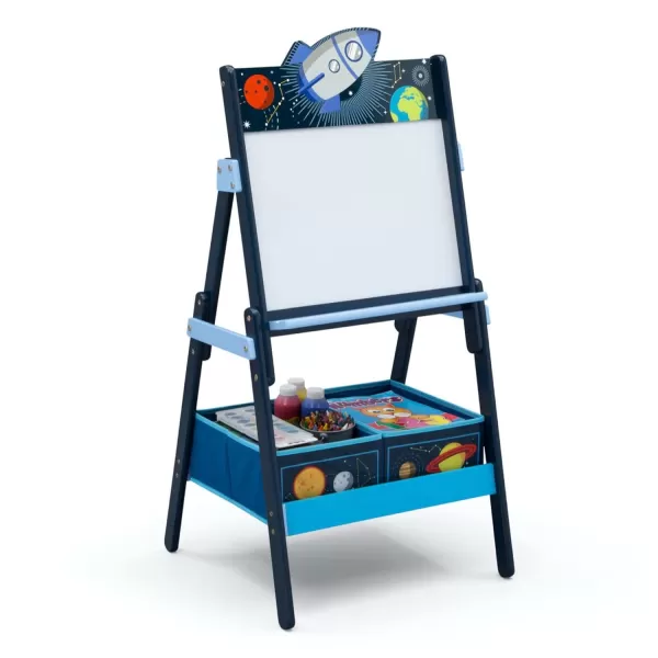 Space Adventures Wooden Activity Easel with Storage - Ideal for Arts &amp; Crafts, Drawing, Homeschooling and More - Greenguard Gold Certified, Blue