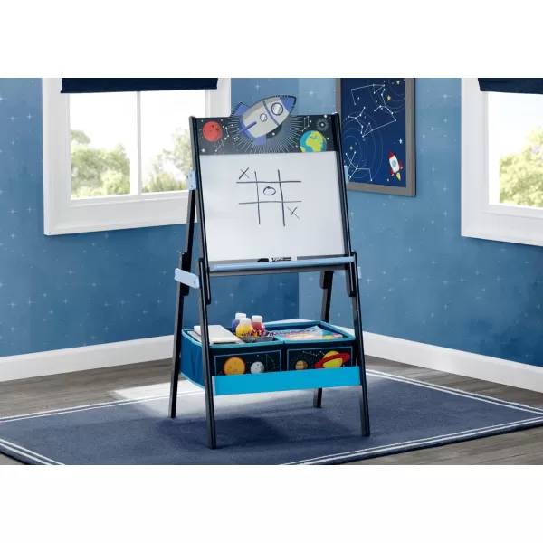 Space Adventures Wooden Activity Easel with Storage - Ideal for Arts &amp; Crafts, Drawing, Homeschooling and More - Greenguard Gold Certified, Blue