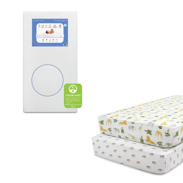 Twinkle Stars Breathable Baby Bed Crib Mattress and Toddler Mattress with Removable/Machine Washable Cover - GREENGUARD Gold – Waterproof - Sustainably Sourced Core Fiber Core, Green