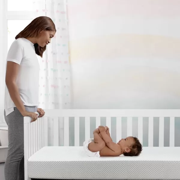 Twinkle Stars Breathable Baby Bed Crib Mattress and Toddler Mattress with Removable/Machine Washable Cover - GREENGUARD Gold – Waterproof - Sustainably Sourced Core Fiber Core, Green