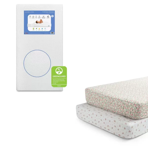 Twinkle Stars Breathable Baby Bed Crib Mattress and Toddler Mattress with Removable/Machine Washable Cover - GREENGUARD Gold – Waterproof - Sustainably Sourced Core Fiber Core, Green