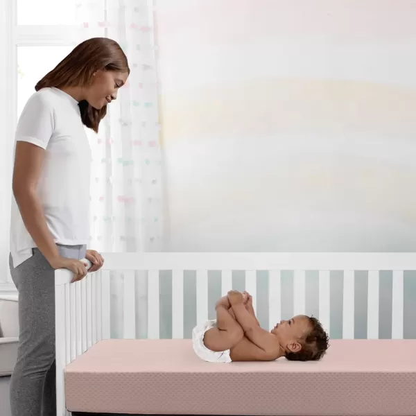 Twinkle Stars Breathable Baby Bed Crib Mattress and Toddler Mattress with Removable/Machine Washable Cover - GREENGUARD Gold – Waterproof - Sustainably Sourced Core Fiber Core, Green