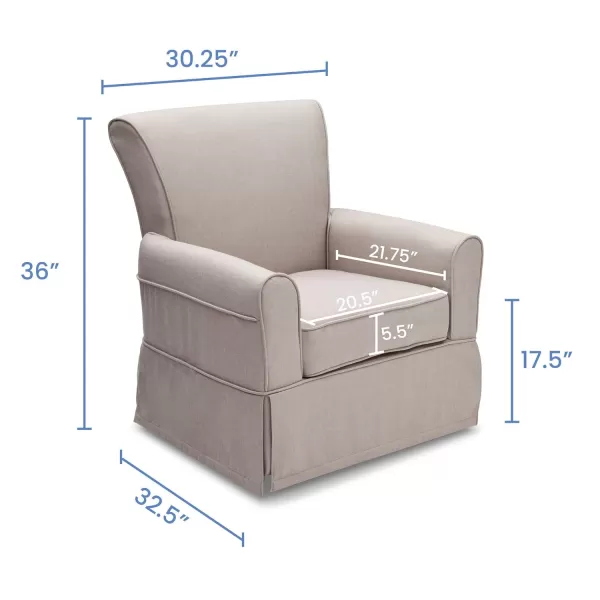 Upholstered Glider Swivel Rocker Chair, Charcoal