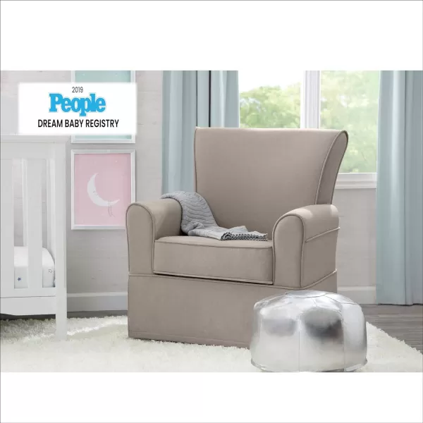 Upholstered Glider Swivel Rocker Chair, Charcoal
