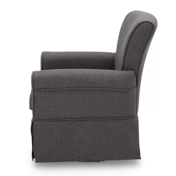 Upholstered Glider Swivel Rocker Chair, Charcoal
