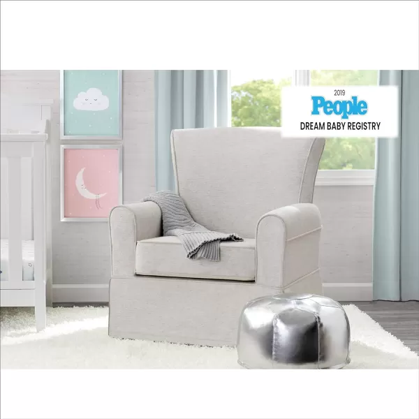 Upholstered Glider Swivel Rocker Chair, Charcoal