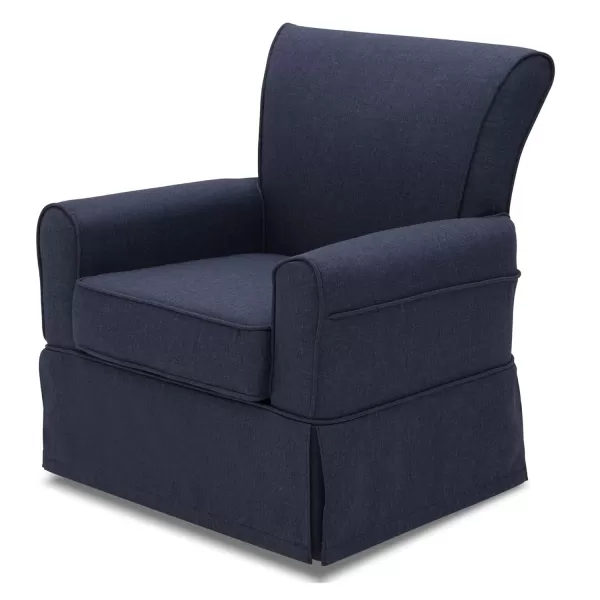 Upholstered Glider Swivel Rocker Chair, Charcoal