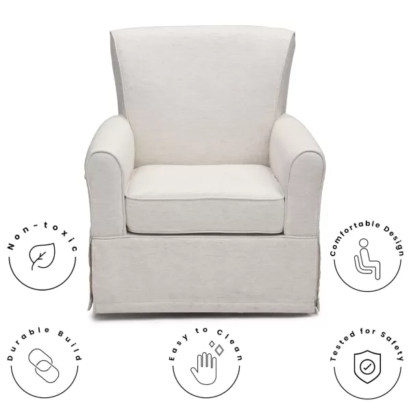 Upholstered Glider Swivel Rocker Chair, Charcoal