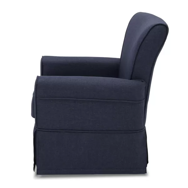 Upholstered Glider Swivel Rocker Chair, Charcoal