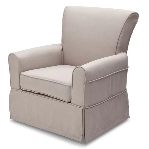 Upholstered Glider Swivel Rocker Chair, Charcoal