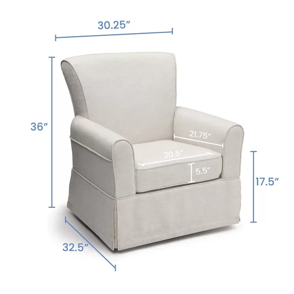 Upholstered Glider Swivel Rocker Chair, Charcoal