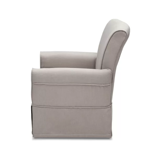 Upholstered Glider Swivel Rocker Chair, Charcoal