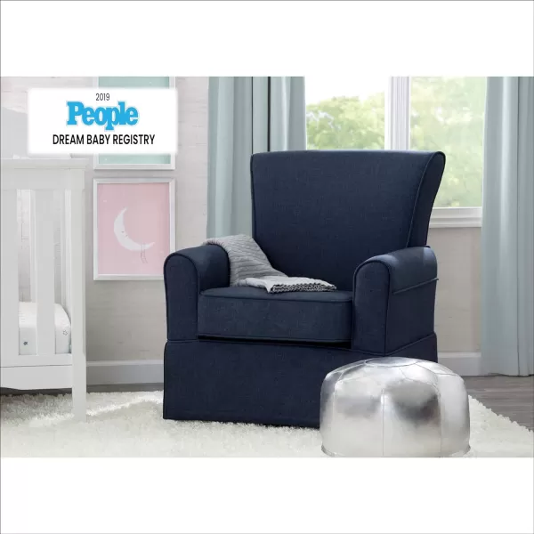 Upholstered Glider Swivel Rocker Chair, Charcoal