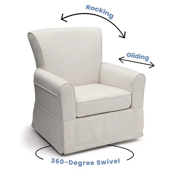 Upholstered Glider Swivel Rocker Chair, Charcoal