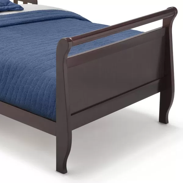 Wood Toddler Bed Sleigh, Crib, Black Cherry Espresso