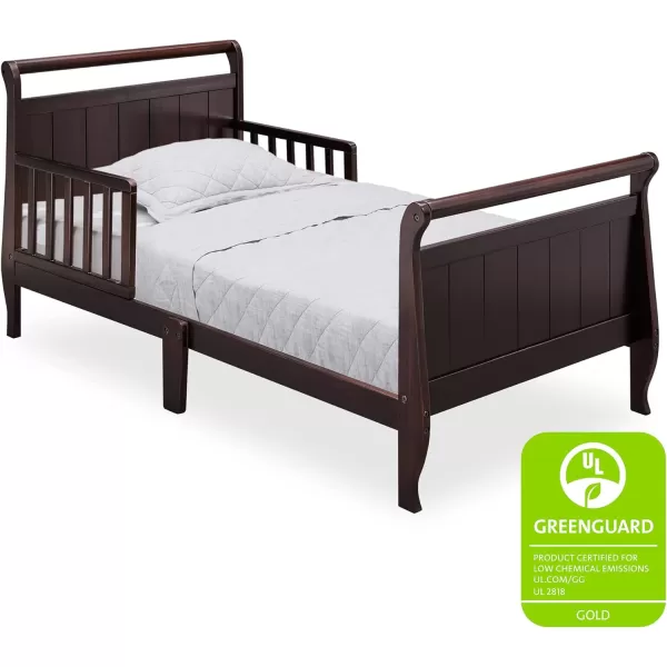 Wood Toddler Bed Sleigh, Crib, Black Cherry Espresso