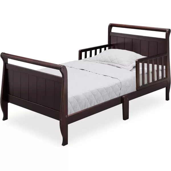 Wood Toddler Bed Sleigh, Crib, Black Cherry Espresso