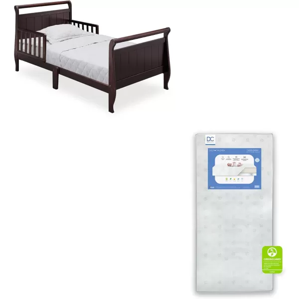Wood Toddler Bed Sleigh, Crib, Black Cherry Espresso