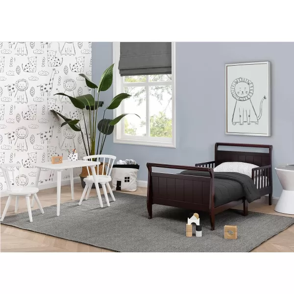 Wood Toddler Bed Sleigh, Crib, Black Cherry Espresso