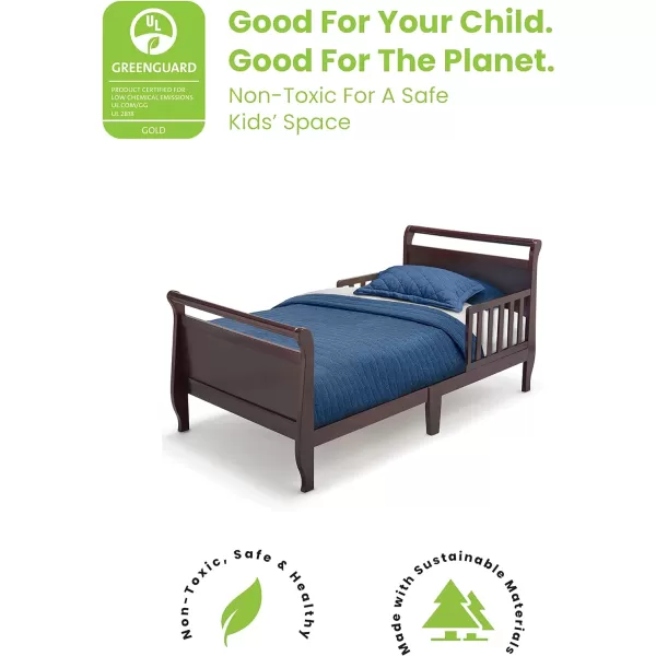 Wood Toddler Bed Sleigh, Crib, Black Cherry Espresso