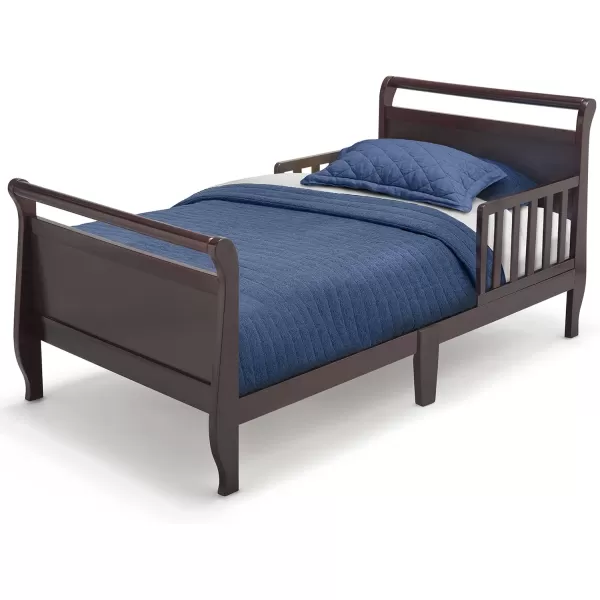 Wood Toddler Bed Sleigh, Crib, Black Cherry Espresso
