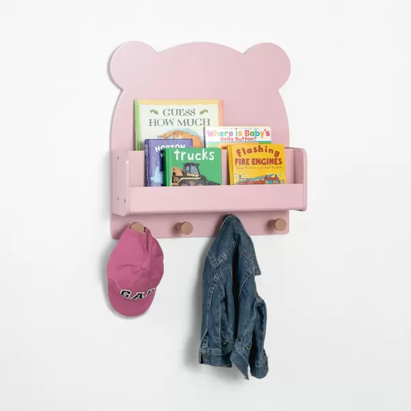 babyGap by Delta Children Brannan Bear Wall Shelf with 4 Hooks, White