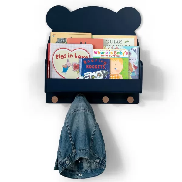 babyGap by Delta Children Brannan Bear Wall Shelf with 4 Hooks, White