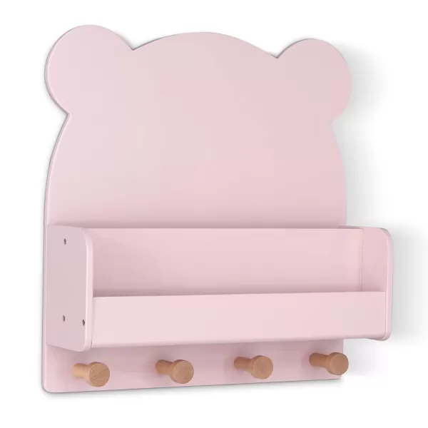 babyGap by Delta Children Brannan Bear Wall Shelf with 4 Hooks, White